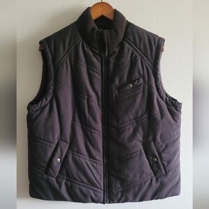 Jones New York Sport heavy quilted knit ribbed collar outdoor vest Women's XL